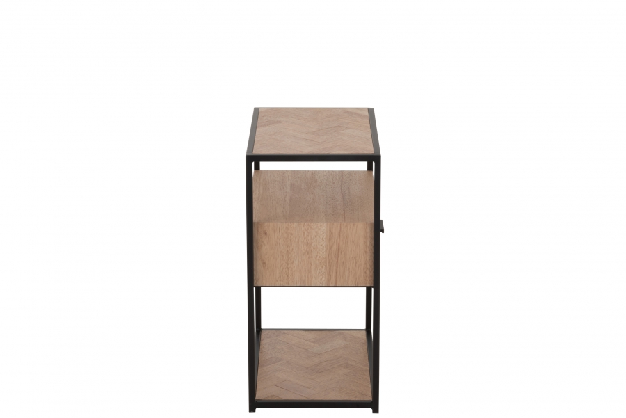 Bout de canapé Bois Métal Zig Zag Naturel Noir J-Line Jolipa Deco
