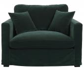Fauteuil Angie Velours Vert Forêt Blanc d'Ivoire