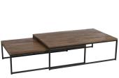 S/2 Tables Basses Indus Bois Métal Jolipa