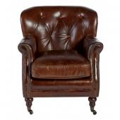 Fauteuil Bridge New Castle Cuir Chocolat