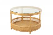 Table Basse Jovelyne Rotin Naturel-Verre