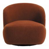 Fauteuil Lisette Bouclette Terracotta Pivotant Blanc d'Ivoire