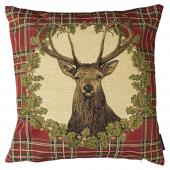 2 Coussins Gobelin Tartan Cerf 45x45