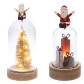 S/2 Cloches en Verre Père Noël
