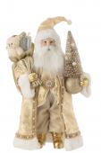 Père Noël Deco Blanc-Or H50cm