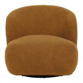 Fauteuil Lisette Bouclette Curry Pivotant Blanc d'Ivoire
