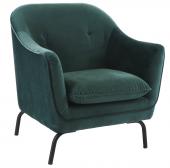 Fauteuil Velours Gris Vert Lusso Pomax