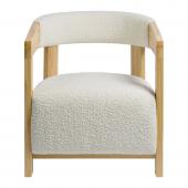 Fauteuil Arsène Bouclette Crème Blanc d'Ivoire