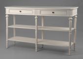 Console Drapier Bois Blanc 2 Tiroirs Leonie Amadeus