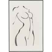 Tableau Cadre Femme Blanc Noir 60*90