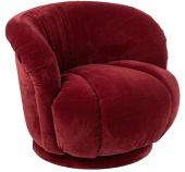 Fauteuil Tournant Velours Bordeaux