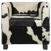 Fauteuil Club Vache Noir-Blanc