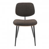 2 Chaises Olympia Bois Tissu Gris