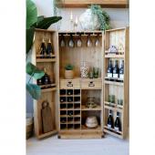 Armoire Bar 2 Portes Bois Naturel Recyclé