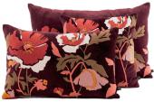 2 x Coussins Bristol Burgundy Brodé (3tailles) -NEW-