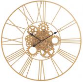 Horloge Ronde Engrenage Métal Or