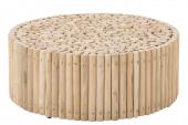 Table Basse Ronde Rondins Teck Naturel