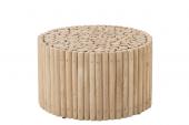 Table Basse Ronde Rondins Teck Naturel PM