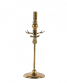 Bougeoir Chandelier Cerf Doré Vieilli PM