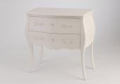 Commode Sauteuse  2 Tiroirs Murano Blanc