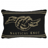 2 Coussins Gobelin Nautical Knot Anthracite Double Face 30x45