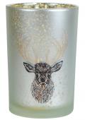 Photophore Cerf Bois Doré GM
