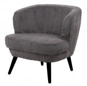 Fauteuil Dagmard Kily Velours Côtelé Gris