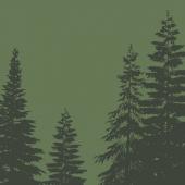 20 x Serviettes Papier Forêt Sapins Vert 33*33