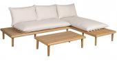 Salon de Jardin 3P Cirina Acacia Ecru