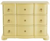 Commode 3 Tiroirs Carlotta Jaune Pastel Blanc d'Ivoire