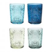 4 Gobelets Starla Bleu-Vert Verre