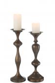 S/2 Chandeliers Métal Bronze