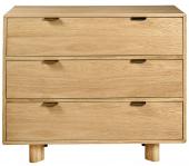 Commode 3 Tiroirs Simona Chêne Clair Blanc d'Ivoire