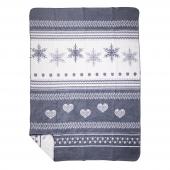 Plaid Coeurs de Neige Gris 130x180