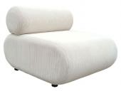 Fauteuil Chelsea Velours Côtelé Blanc Cassé