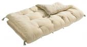Futon Matteo Velours / Lin Vanille 180x80 Blanc d'Ivoire