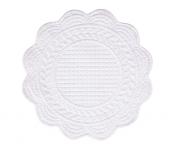 6 x Sets de Table Ronds Boutis Blanc