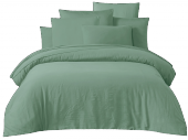 Housse de Couette Taloa Céladon Satin de Coton (3 tailles)