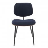 2 Chaises Olympia Bois Velours Bleu
