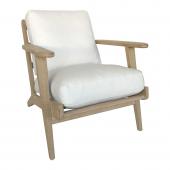 Fauteuil Jules --  Coton & Lin Ecru Blanc d'Ivoire