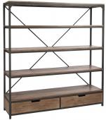 Etagère Indus 3 Niveaux 2 Tiroirs Bois Métal