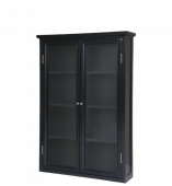 Vitrine Murale Marseille 4 Tablettes Bois Noir