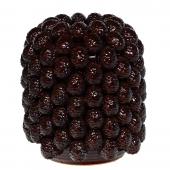 Vase Barbotine Pommes de Pin Marron