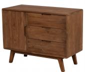 Buffet 1 Porte 3 Tiroirs Teck Massif