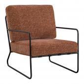 Fauteuil Gaspard Velours de Jacquard Bois de Rose B.d'Ivoire