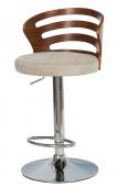 Tabouret de Bar Emilio Tissu Taupe Bois Métal