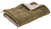 Futon Matteo Velours / Lin - Taupe 180x80 - Blanc d'Ivoire