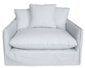 Fauteuil Malo Lin Rayé Bleu