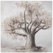 Tableau Toile Arbre Brun/Or 120*120