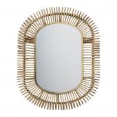 Miroir Salomé Ovale Rotin Métal Blanc d'Ivoire GM